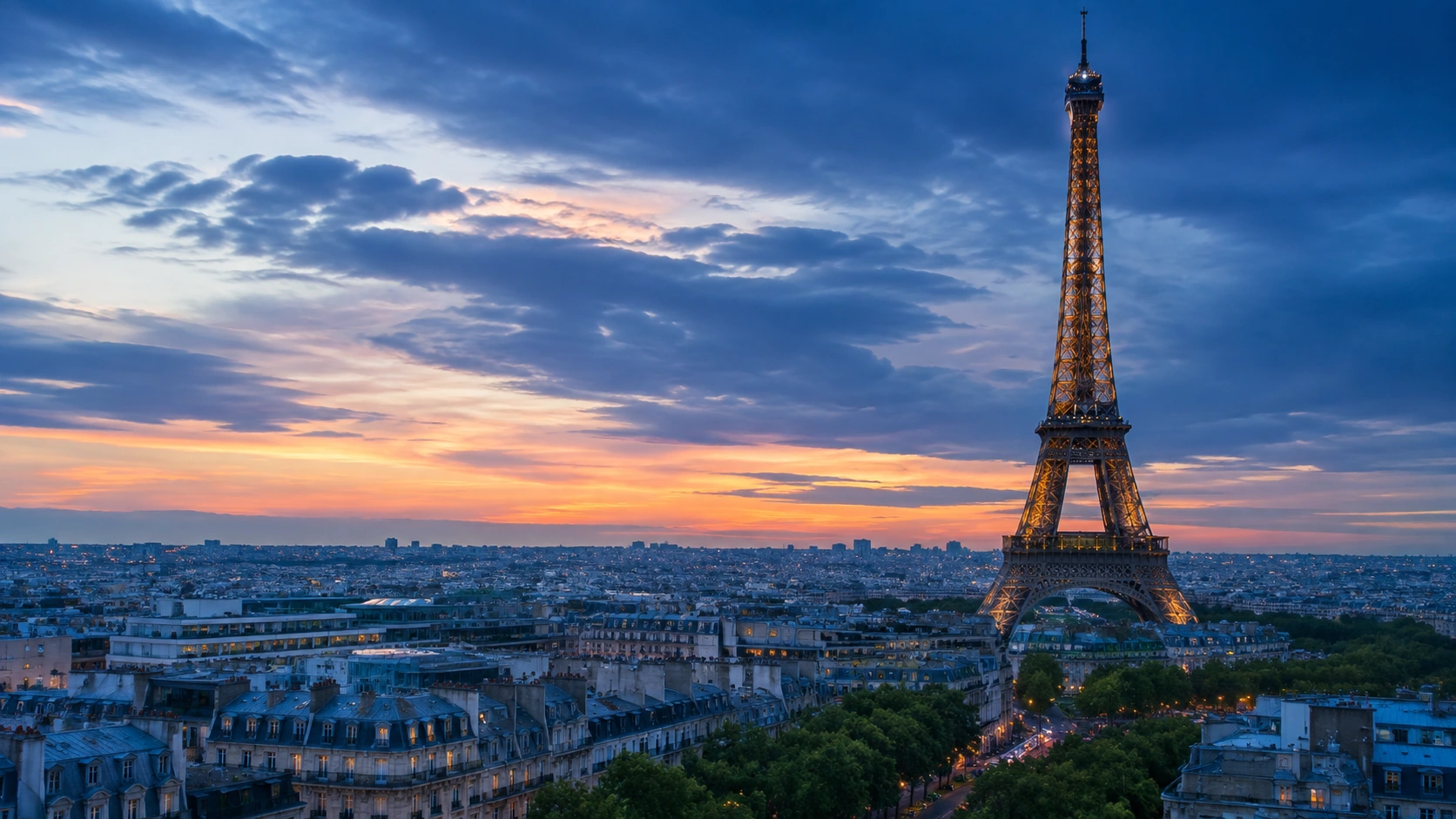 Vue de Paris et de la tour Eiffel