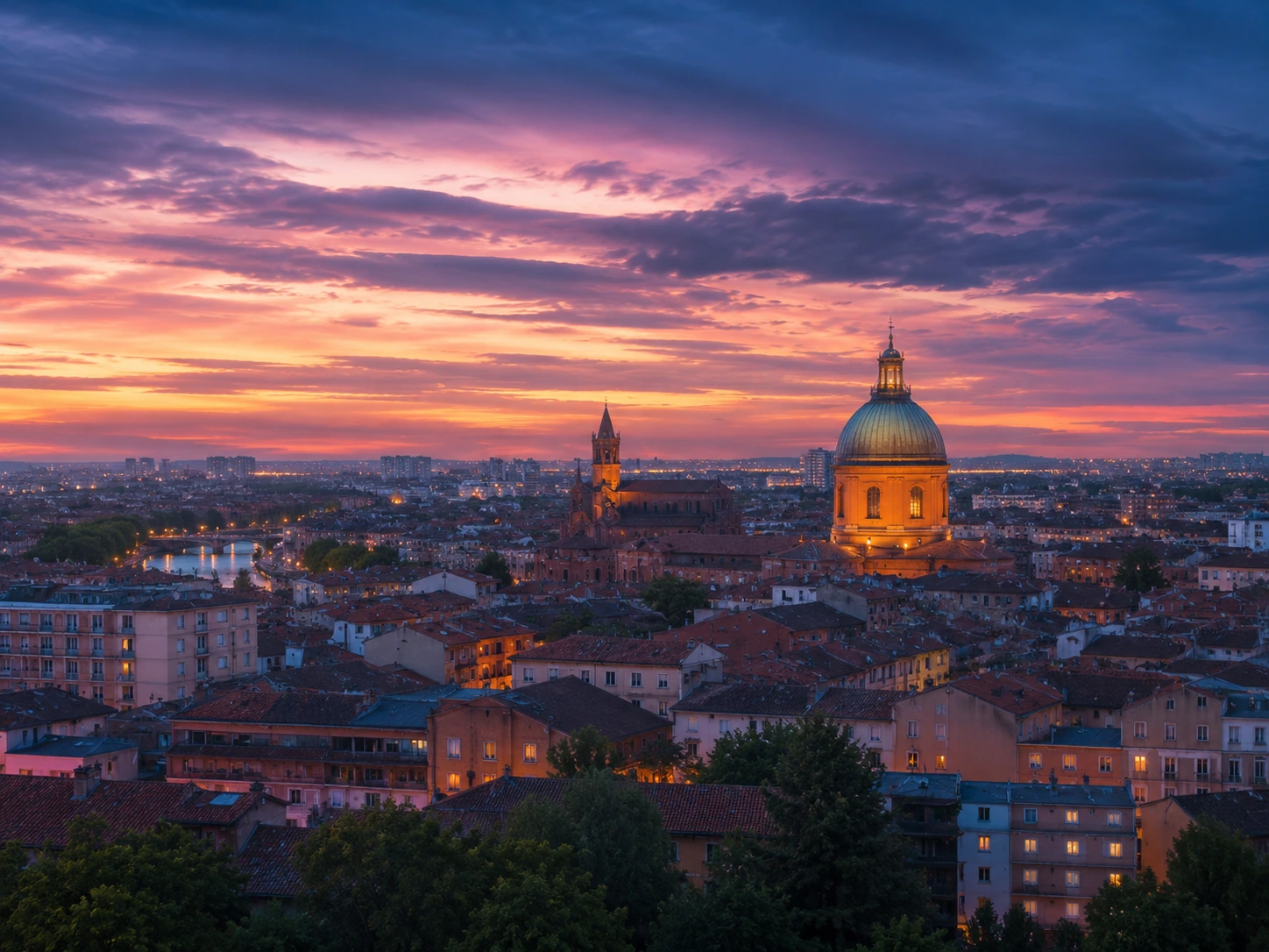 Illustration stylisée de Toulouse